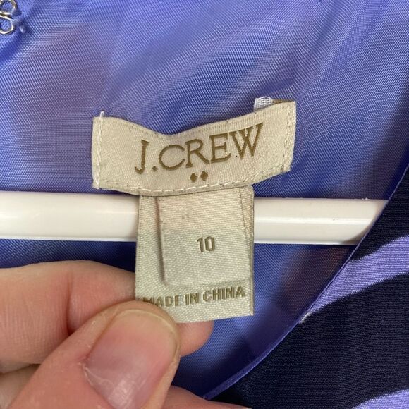 J. Crew Floral Sleeveless Dress in Periwinkle Blue w/Burnt Orange,Black & White - Picture 7 of 11